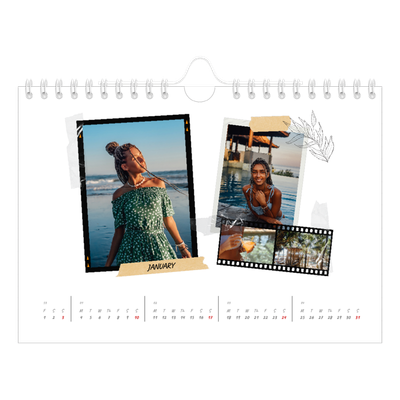 A5 Landscape Photo Calendar — Scrapbook flair [January]