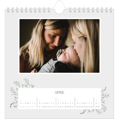 Square calendars  — Hand drawn flowers [April]