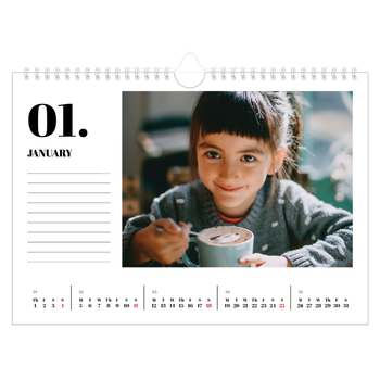 A4 Landscape Photo Calendar — Serif and moments