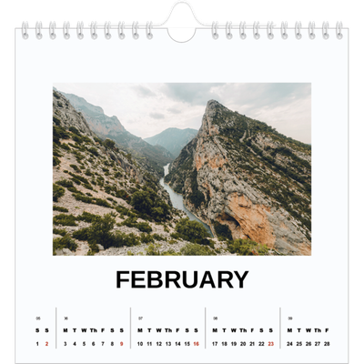 Square calendars  — Simple photo [February]