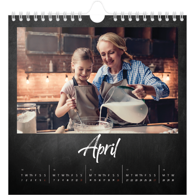 Square calendars  — Chalkboard style [April]