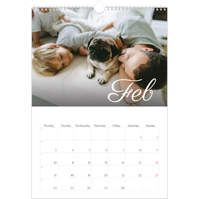 A3 photo calendars — Handwritten month [February]