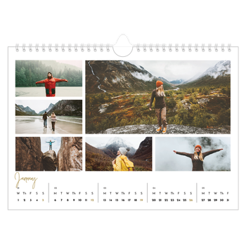 A4 Landscape Photo Calendar — Scribble text