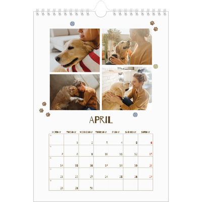 A4 Photo Calendar — Playful puppy [April]